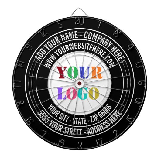 Vorlage für benutzerdefiniertes Logo und Text-Gesc Dartscheibe (vorne)