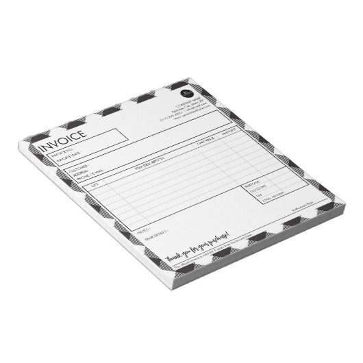 Vorlage für berufliche Geschäftsrechnungen mit Gre Notizblock (angewinkelt)