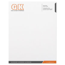 Vorlage für berufliche, graue und orange Buchstabe