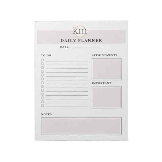 Vorlage für Berufliche rosa Ästhetik Notizblock (Rotiert)