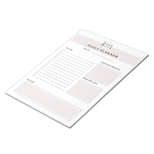 Vorlage für Berufliche rosa Ästhetik Notizblock (angewinkelt)