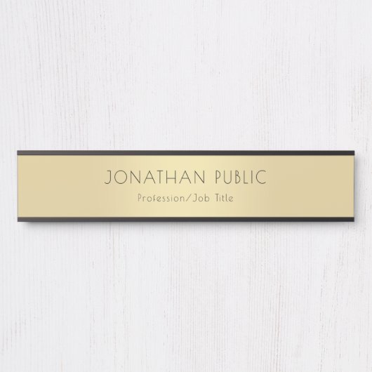 Vorlage für berufliche Schwarz-Gold-Glamour Türschild (Vorderseite )