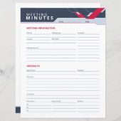 Vorlage für berufliche Sitzungsprotokolle (Vorne/Hinten)