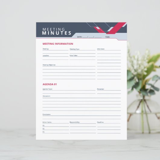 Vorlage für berufliche Sitzungsprotokolle (Stehend Vorderseite)