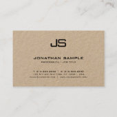 Vorlage für berufliches Monogramm-elegantes Kraft- Visitenkarte (Rückseite)