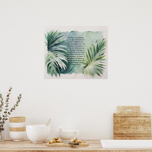 Vorlage für Bibelversen, Werteplakatpapier (Matte) Poster (Küche)