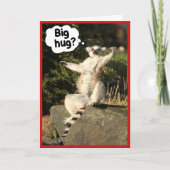 Vorlage für Big Hug Lemur Grußkarten (Vorderseite)