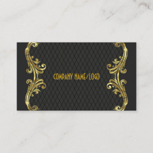 Vorlage für Black & Gold Wirbel Business Card Visitenkarte