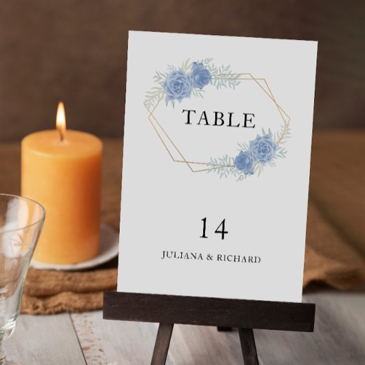 Vorlage für blaue Hochzeitstabellen