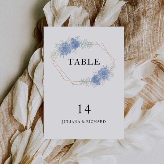 Vorlage für blaue Hochzeitstabellen