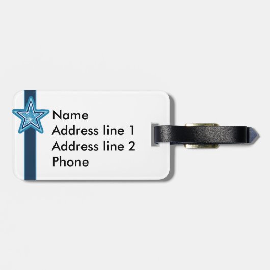 Vorlage für Blue Star-Gepäckstempel Gepäckanhänger (Rückseite horizontal)