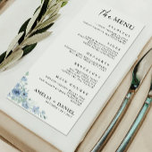 Vorlage für Blue Wedding Menu Cards