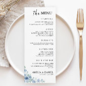 Vorlage für Blue Wedding Menu Cards