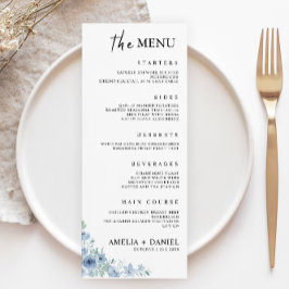 Vorlage für Blue Wedding Menu Cards