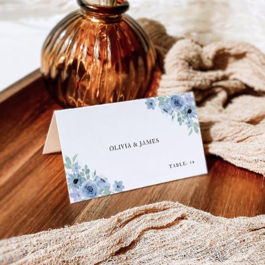 Vorlage für Blue Wedding-Platzkarten