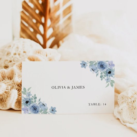 Vorlage für Blue Wedding-Platzkarten