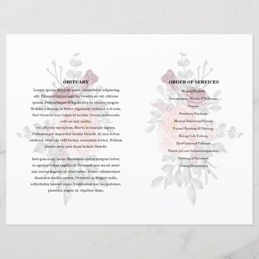 Vorlage für Blumenbeerdigung (Rückseite)