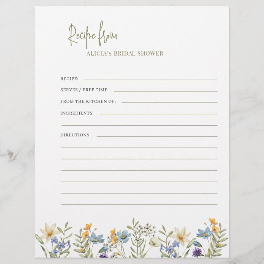 Vorlage für Blumenrezepturen für Bindemittel Flyer (Vorne)