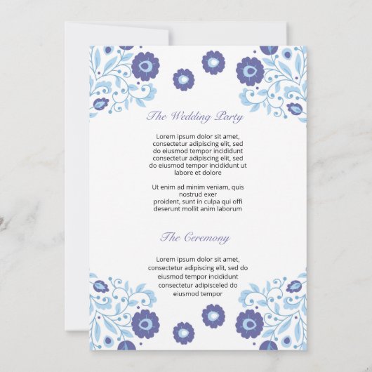 Vorlage für Blumenzettel (Rückseite)