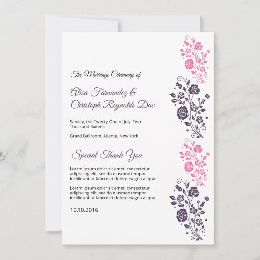 Vorlage für Blumenzettel (Vorderseite)