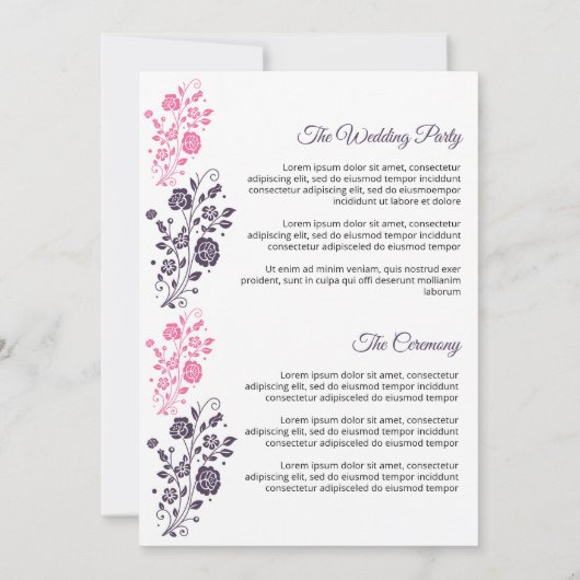 Vorlage für Blumenzettel (Rückseite)