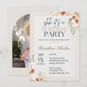 Vorlage für Boho Floral Foto-Rentenkarte (Vorne/Hinten)