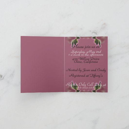 Vorlage für Bridal-Dusche (Innenseite)