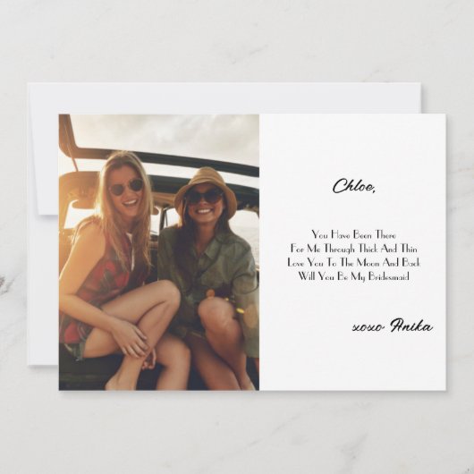 VORLAGE FÜR BRIDESMAID CUSTOM-KARTENVORLAGE (Vorderseite)