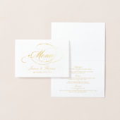 Vorlage für Chic Gold Foil & White Wedding Menü-Ka (Anzeige)