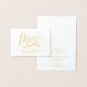 Vorlage für Chic Gold Foil & White Wedding Menü-Ka (Anzeige)