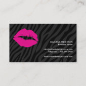 Vorlage für Chic Zebra Print Business Card Visitenkarte (Rückseite)