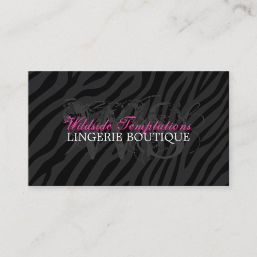 Vorlage für Chic Zebra Print Business Card Visitenkarte (Vorderseite)
