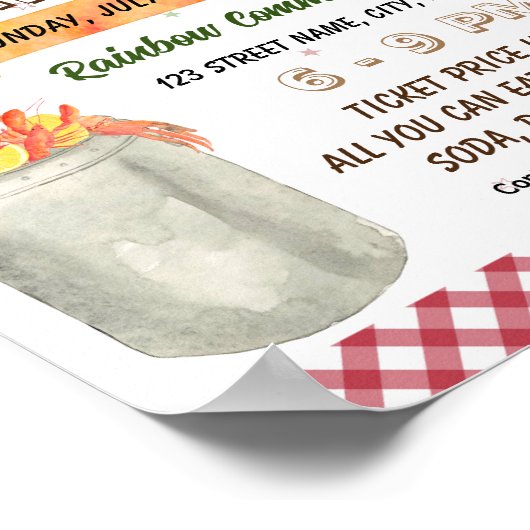 Vorlage für Crawfish Boil Fundraiser Poster (Ecke)