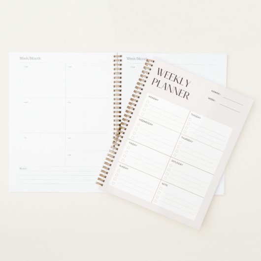 Vorlage für Cream Minimal Weekly Planer (Anzeige)