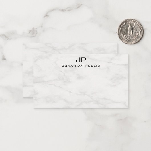 Vorlage für Creative White Marble Monogram Modern (Vorderseite/Rückseite Beispiel)