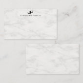 Vorlage für Creative White Marble Monogram Modern (Vorne/Hinten)