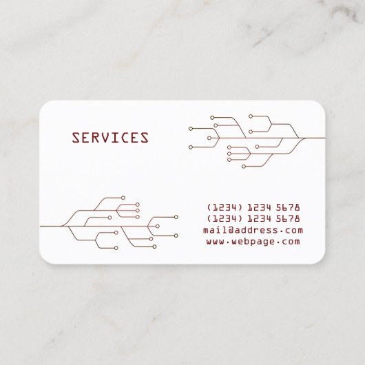 Vorlage für Cybertechnologie Visitenkarte (Rückseite)