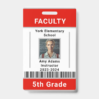 Vorlage für das Abzeichen des Lehrers mit Barcode  Ausweis