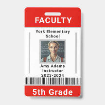 Vorlage für das Abzeichen des Lehrers mit Barcode