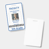 Vorlage für das Abzeichen des Lehrers mit Barcode  Ausweis (Vorder- & Rückseite)