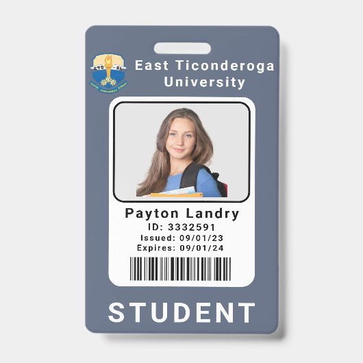 Vorlage für das Abzeichen des Studiengangs Grau Ausweis (Front)