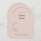 Vorlage für das Arch Certificate of Authenticity A (Vorne/Hinten)