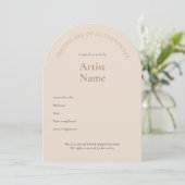 Vorlage für das Arch Certificate of Authenticity A (Stehend Vorderseite)