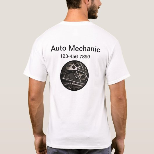 Vorlage für das Auto-Mechaniklogo T-Shirt (Rückseite)