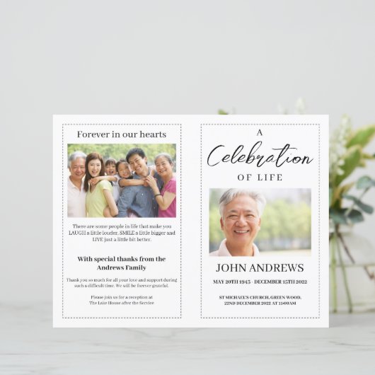 Vorlage für das Basisprogramm zur Beerdigung (Stehend Vorderseite)