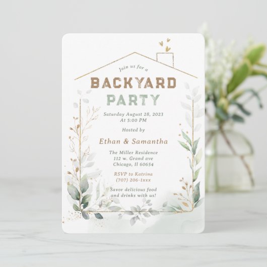 Vorlage für das bearbeitbare Backyard-Party (Stehend Vorderseite)