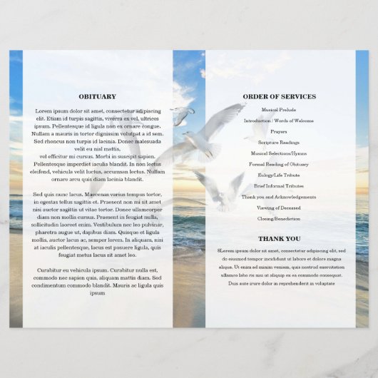 Vorlage für das Beerdigungsprogramm (Rückseite)