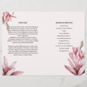 Vorlage für das Beerdigungsprogramm für Wasserfarb (Rückseite)