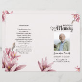 Vorlage für das Beerdigungsprogramm für Wasserfarb (Vorne/Hinten)