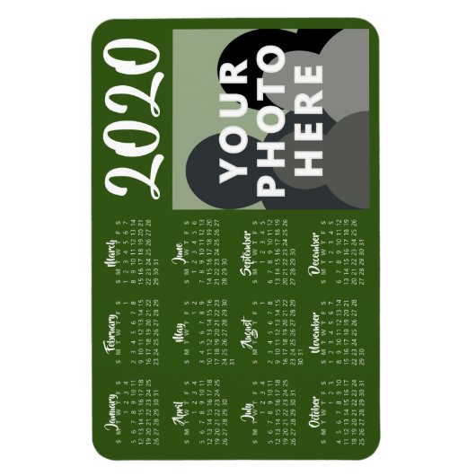 Vorlage für das benutzerdefinierte Foto 2020-Kalen Magnet (Vertikal)